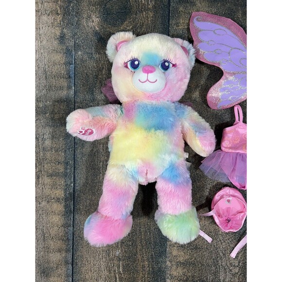 Build A Bear Fairy Friends Pastel Bear, Ballet Leotard & Slippers, Wings, Wand! - Picture 2 of 16